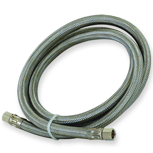 Eastman 48389, 10 Foot Ice Maker Connector, 1/4 Inch Compression, Flexible Braided Stainless Steel Hose